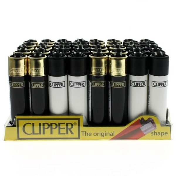 CLIPPER LIGHTERS - BLACK & GOLD (x40)