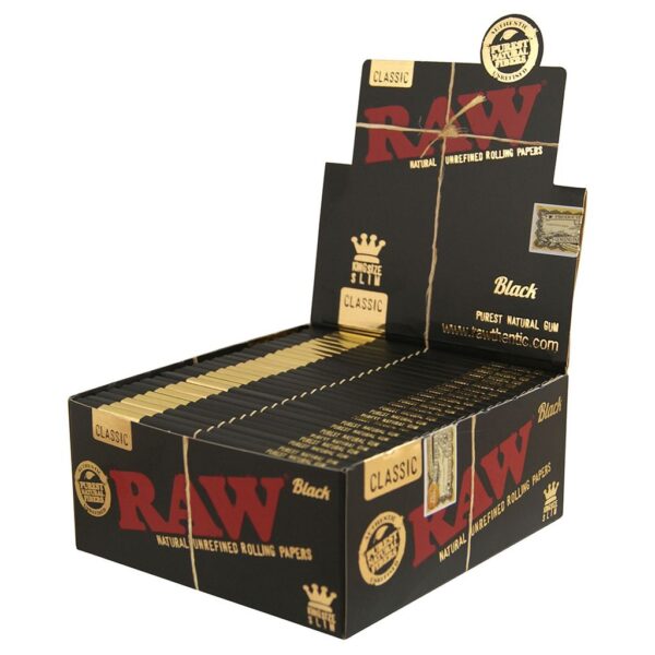 RAW BLACK KING SIZE SLIM 32's